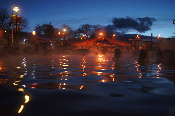 Night time soak at Lava Hot Springs Idaho.