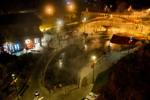 Lava Hot Springs Hot Pools at night