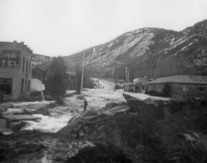 Hotels flooded in the Lava Hot Springs Flood of 1962