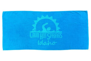 Lava Hot Springs blue towel