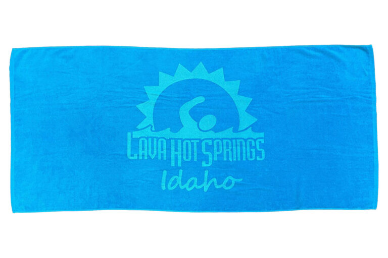 lavahotspringsgiftBeachTowelLightBlue Lava Hot Springs