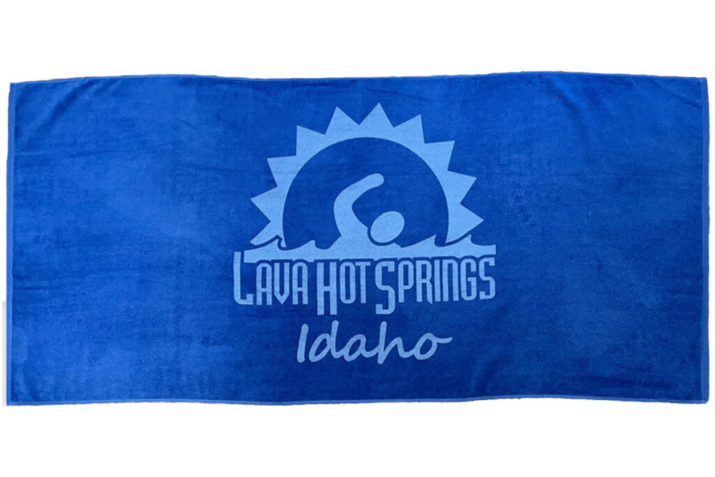 Lava Hot Springs blue towel