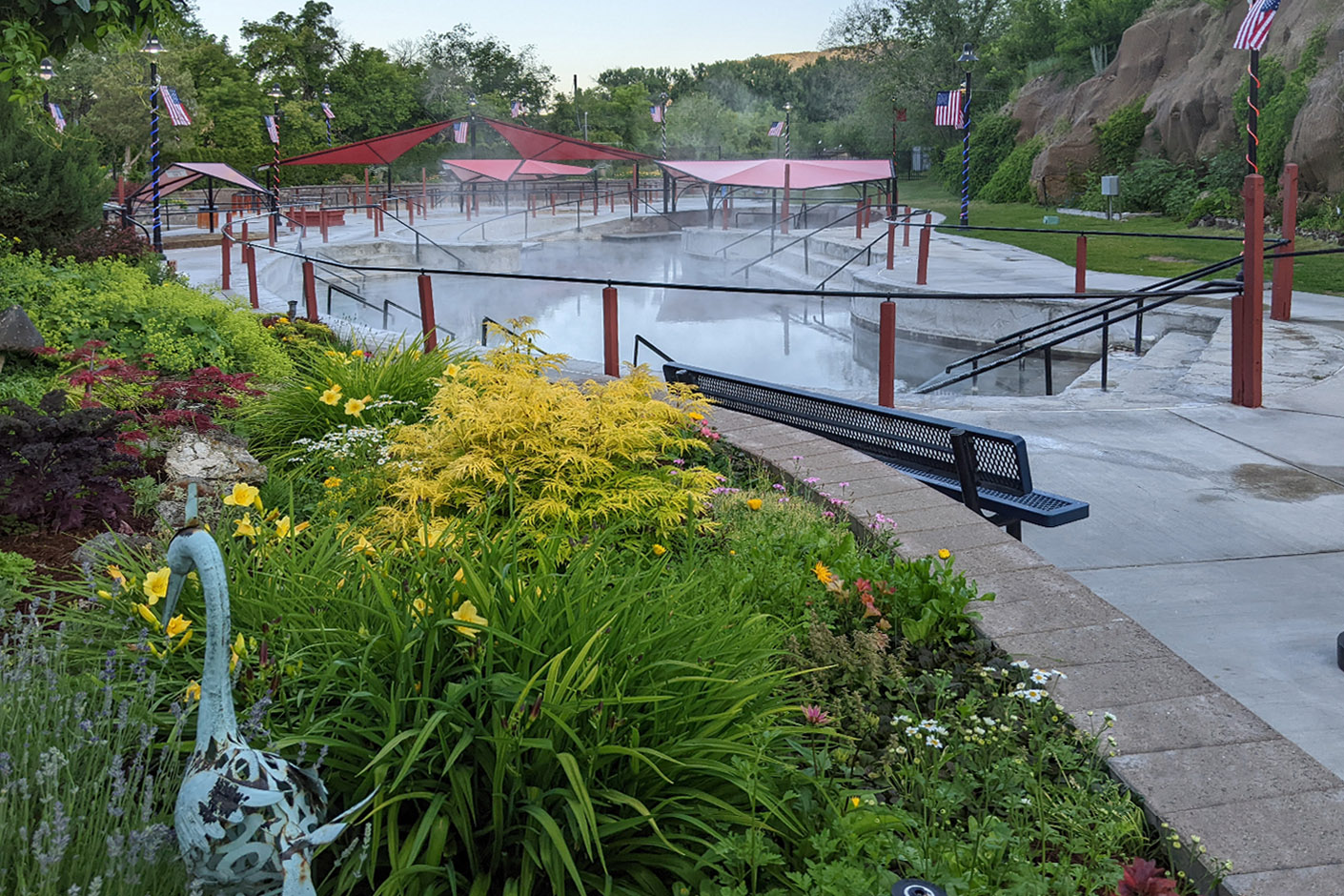lavahotspringshotpoolsflags Lava Hot Springs
