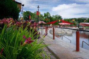 Lava Hot Springs in the Spring with Flowers