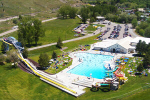 Lava Hot Springs Water Park Swimming Pool, Diving Towers & Water Slides