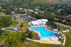 Lava Hot Springs Water Park Swimming Pool, Diving Towers & Water Slides