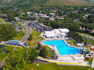 Lava Hot Springs Water Park Swimming Pool, Diving Towers & Water Slides