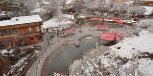 Visit Lava Hot Springs Hot Pools in the winter